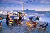 View from Blue Cafe, Plaka, Milos Cyclades , Greece