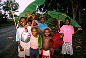 Children, Rain, Kimbe, WEst New Britain Papua New Guinea, Melanesia