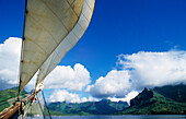 Sailing into Cooks Bay, Moorea, French Polynesia, South Pacific, PR