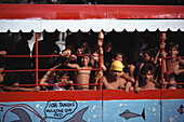 People in a bus, Cuba, Caribbean, America