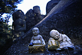 Baby monk statues on Namsan Mountain, Geongju, South Korea, Asia