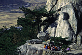 Prayer, buddha statue on Namsan Mountain, Geongju, Geongju, South Korea Asia