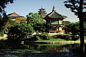 View at Hyang Wonyong pavilion at Kyongbokkung park in autumn, Seoul, South Korea Asia