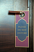 Door sign, The Chedi Hotel, Muscat, Oman
