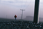 Hiking in the sandstorm in Iceland