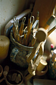 Tools in a pottery
