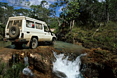 River crossing with 4WD, Telegraph Track, Cape York Peninsula, Outback, Queensland, Australia