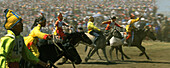 Horse race finish, Nadaam festival panorama, , Ulan Bator, Mongolia Asia