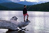 Fishing at Patricia Lake, Jasper NP, Alberta Canada