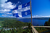 Sainte-Rose-du-Nord, Flag of Quebec, Saguenay Fjord, Quebec, Canada, North America, America