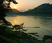 Mekong Fluß bei Sonnenuntergang, Luang Prabang, Laos, Indochina, Asia