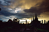 Sunset at Wat Phra Si Sanphet, Ayuthaya, Thailand Asia