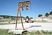 Verlassenes Basketballfeld, San Ignacio de Arareko, Creel, Chihuahua, Mexiko