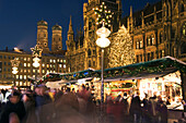 Christmas market on Marienplatz, Munich, Bavaria, Germany
