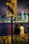 A date with a view, Hongkong skyline at night, Hongkong, China