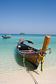 Longtail Boat on Ko Lipe Beach, Ko Lipe, Tarutao Marine National Park, Thailand