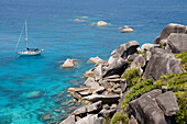 Yacht at Ko Similan, Ko Similan Island, Similan Marine National Park, Thailand