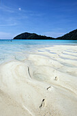 Footprints on Ko Butang Beach, Ko Butang Island, Thailand