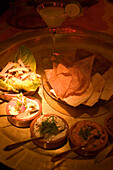 Chips, Dips, Nomads, Restaurant, Different Dips and Chips on a starte plate, Nomads, Amsterdam, Holland, Netherlands
