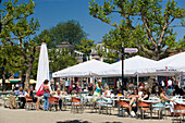 People, Sidewalk Cafe, Museumsplein, Open air cafe at Museumsplein, Amsterdam, Holland, Netherlands