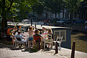Private Party, Brouwersgracht, Jordaan, People having a private party at Brouwersgracht, Jordaan, Amsterdam, Holland, Netherlands