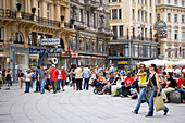 Busy shopping street, Graben, Vienna, Austria