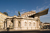 Albertina with Albrechtsrampe and Albrechtsbrunnen, Vienna, Austria