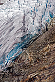 Gletscher zieht sich zurück, Steingletscher, Berner Oberland, Bern, Schweiz, Alpen