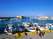 Fishing boats at Venetian Harbour, Iraklon, Crete, Greece