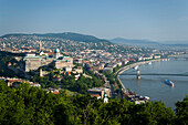 Buda with the Royal Palace, View over Buda with the Royal Palace on Castle Hill, Buda, Budapest, Hungary