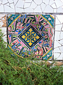 Mosaic in Park Guell, Antoni Gaudi, Barcelona, Spain