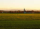 Kirchturm von Polling, Bayern, Deutschland