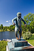 Bronze statue angry boy by Gustav Vigeland in Vigeland Park, Oslo, Norway