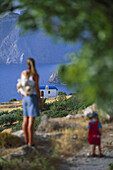 Mother and daughter near Mesohori, Karpathos, Dodecanese Islands, Greece