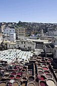 Overview tanners quarter, chouara, Fes, Morocco