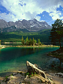 Eibsee and Zugspitze, Upper Bavaria, Germany