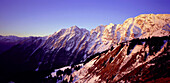 Snow covered mountain Hoher Göll, Berchtesgaden, Oberbayern, Deutschland