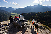 panoramic view from Kofel summit on Ammergauer Alps Upper Bavaria Germany
