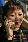 woman, mobile phone