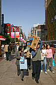 Shopping, Nanjing,intersection Nanjing Road, shopping, people, pedestrians, consumer, consum
