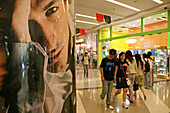 Shopping arcades Shanghai,shopping malls, escalator, shops, stores, mega malls, multi storey, advertising, Werbung, consumers, fashion, Mode, design