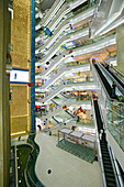 Shopping Shanghai,New World, Yao Han, shopping mall, escalator, shops, stores, mega malls, multi storey, advertising, consumers, fashion, design, atrium