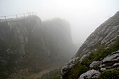 Wendelstein Mountain in the fog, Bavaria, Germany