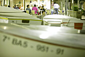 Costa Brava,Restaurant, Fishing Boats, Promenade, Tamariu, Costa Brava, Catalonia Spain