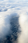 Clouds over Icefloes on Arctic Ocean seen from Plane, near Spitsbergen, Norway