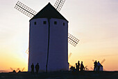 Windmills at sunset,Campo de Criptana,Province Ciudad Real,Castilla-La Mancha,Spain