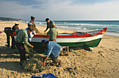 Fishermen,Zahara de los Atunes,near Tarifa,Costa de la Luz,Province Cadiz,Andalusia,Spain