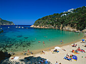 Strand,Cala,Aiguablava,bei Begur,Costa Brava,Provinz Girona,Katalonien,Spanien