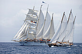 Fleurtje und Star Clipper mit vollen Segeln, Antigua Classic Yacht Regatta, Antigua