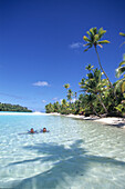Swimming at One Foot Island,Cook Islands